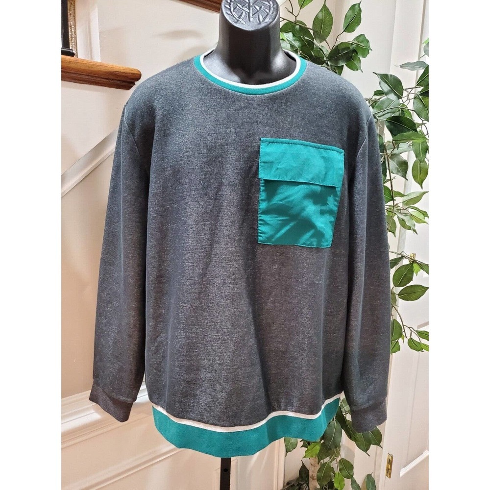 Alfani Men s Gray Cotton Long Sleeve Round Neck Pullover Stretch Sweatshirt XL